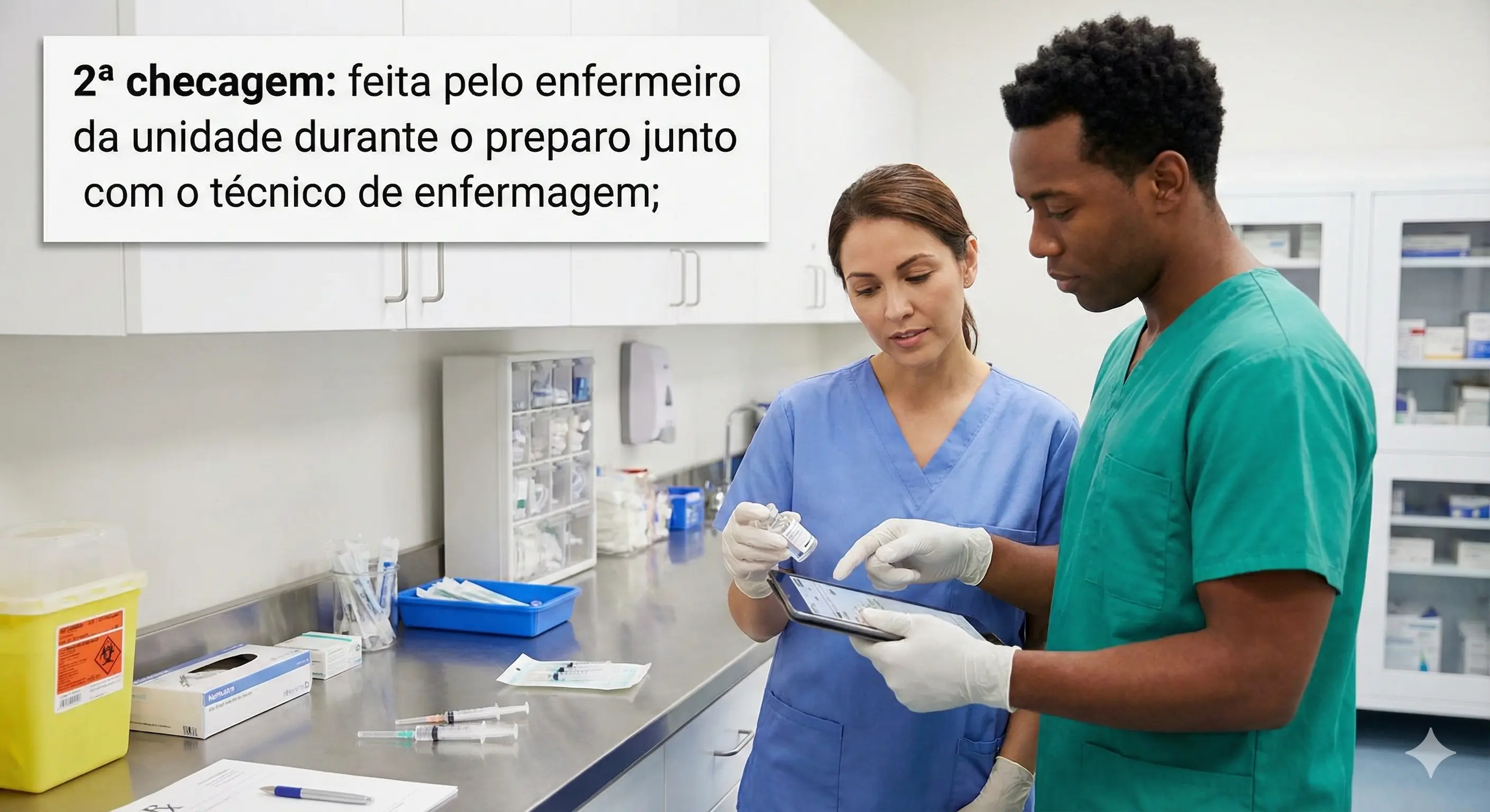 SEGUNDA CHECAGEM DE MEDICAMENTO ENTRE ENFERMEIRO E TECNICO DE ENFERMAGEM